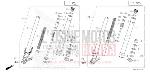 FRONT FORK CB650RAP de 2023